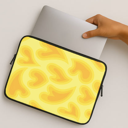 Trippy Summer Hearts Yellow Pattern MacBook Case