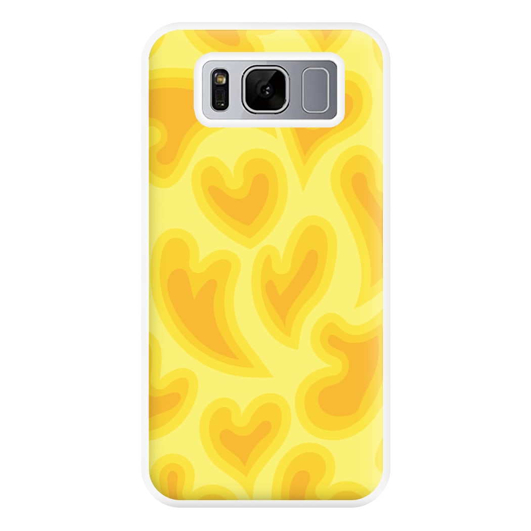 Trippy Summer Hearts Yellow Pattern Phone Case for Galaxy S8 Plus
