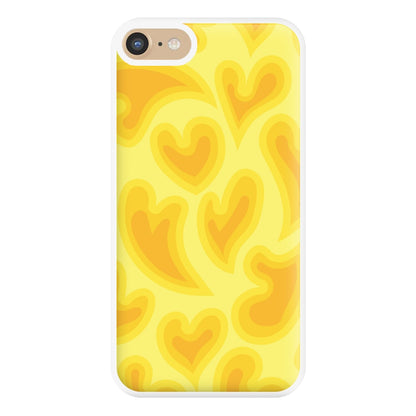 Trippy Summer Hearts Yellow Pattern Phone Case for iPhone 6 / 7 / 8 / SE