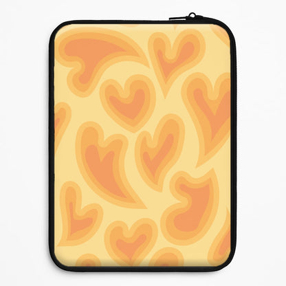Trippy Summer Hearts Orange Pattern Universal Laptop Sleeve