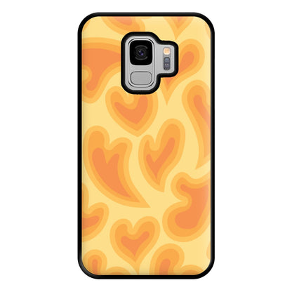 Trippy Summer Hearts Orange Pattern Phone Case for Galaxy S9 Plus