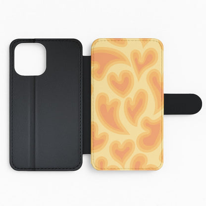 Trippy Summer Hearts Orange Pattern Flip Phone Case