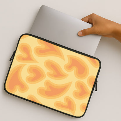 Trippy Summer Hearts Orange Pattern MacBook Case