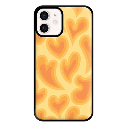 Trippy Summer Hearts Orange Pattern Phone Case for iPhone 12 Mini