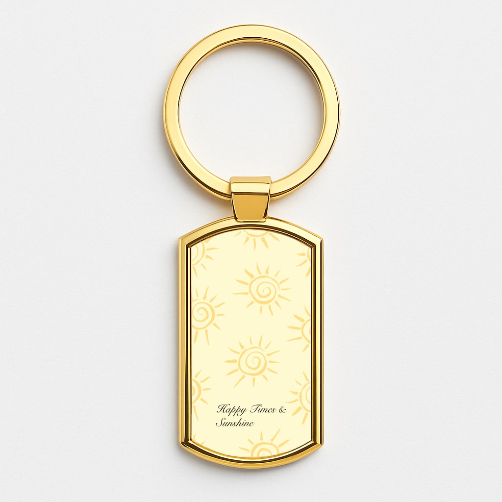 Happy Times And Sunshine Gold Keyring