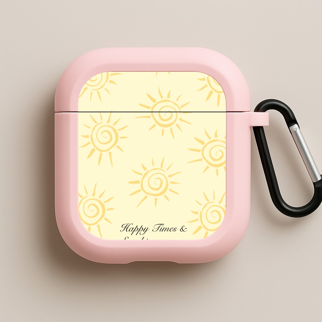 Happy Times And Sunshine Pink AirPods Case
