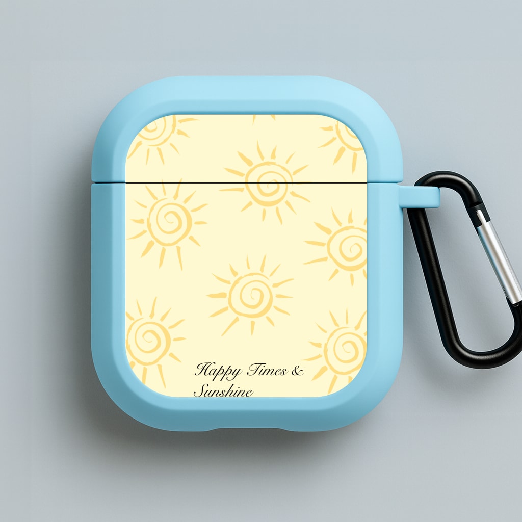 Happy Times And Sunshine Blue AirPods Case