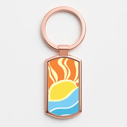 Abstract Sunset  Rose Gold Keyring
