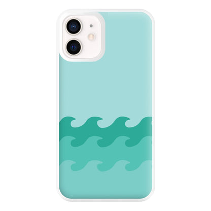 Cyan Beach Waves Pattern Phone Case for iPhone 12 Mini