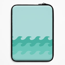 Cyan Beach Waves Pattern Universal Laptop Sleeve