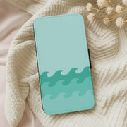 Cyan Beach Waves Pattern Flip / Wallet Phone Case 5