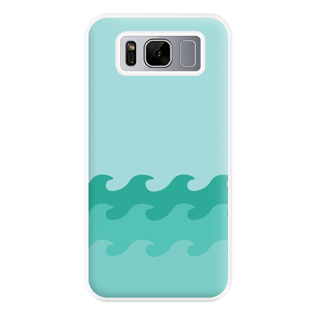 Cyan Beach Waves Pattern Phone Case for Galaxy S8 Plus