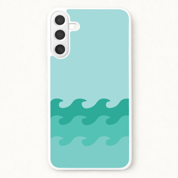 Cyan Beach Waves Pattern Phone Case for Galaxy A37