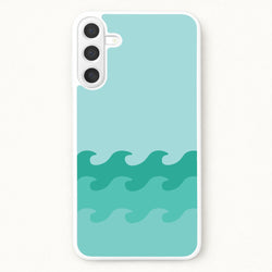 Cyan Beach Waves Pattern Phone Case for Galaxy A17