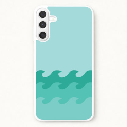 Cyan Beach Waves Pattern Phone Case for Galaxy A17