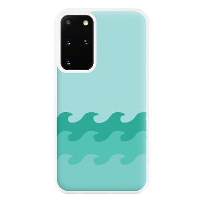Cyan Beach Waves Pattern Phone Case for Galaxy S20 Plus