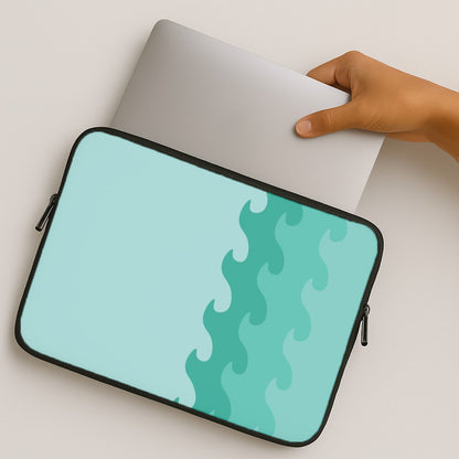 Cyan Beach Waves Pattern MacBook Case