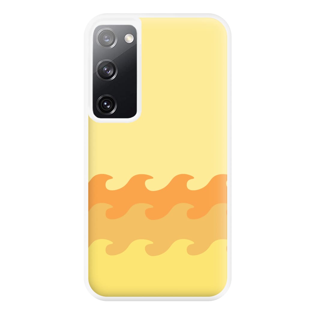 Orange Beach Waves Pattern Phone Case for Galaxy S20