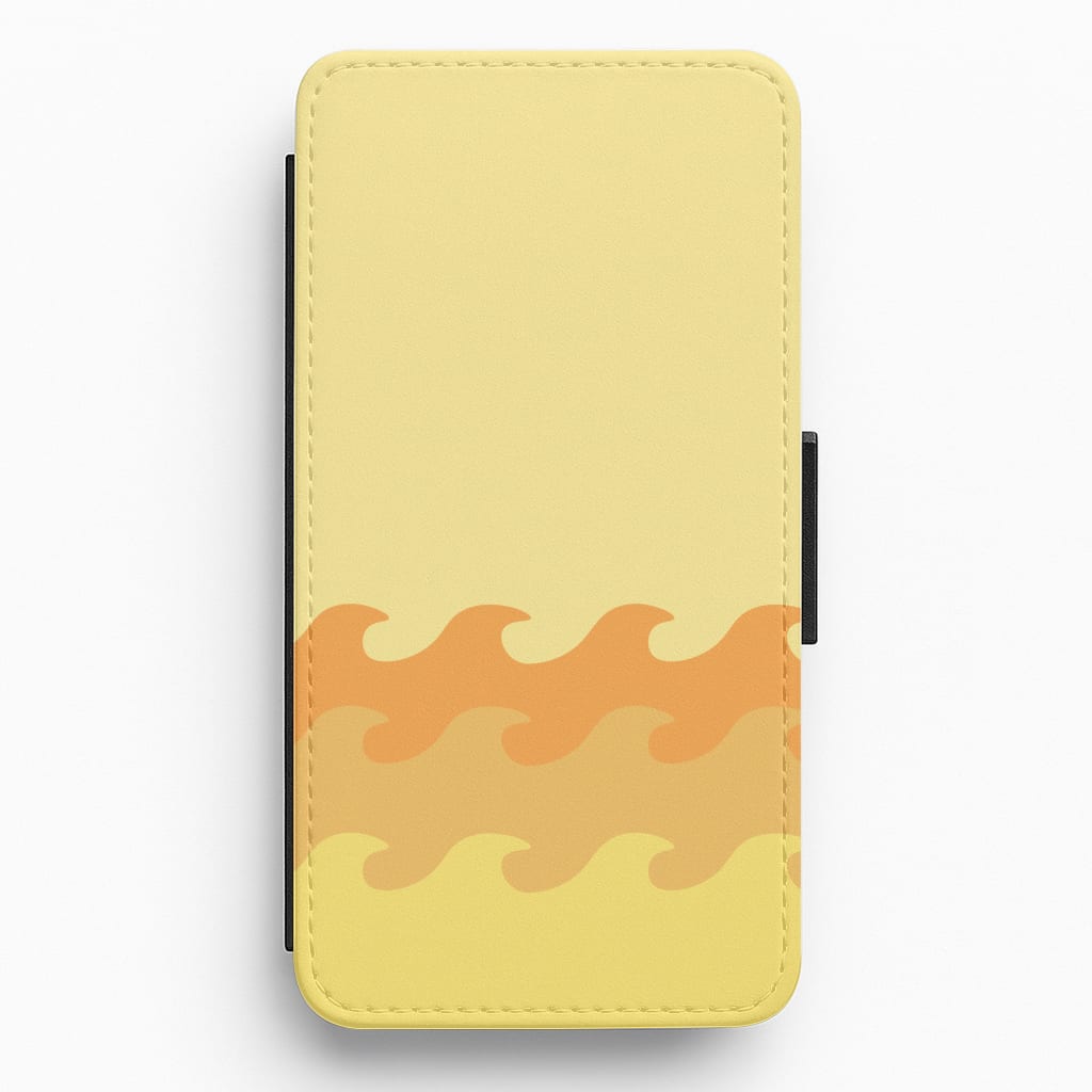 Orange Beach Waves Pattern Flip / Wallet Phone Case