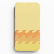 Orange Beach Waves Pattern Flip / Wallet Phone Case 1