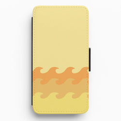 Orange Beach Waves Pattern Flip / Wallet Phone Case