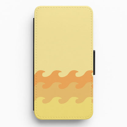 Orange Beach Waves Pattern Flip / Wallet Phone Case