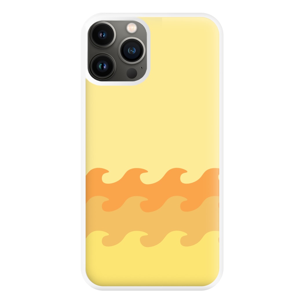 Orange Beach Waves Pattern Phone Case for iPhone 13 Pro Max