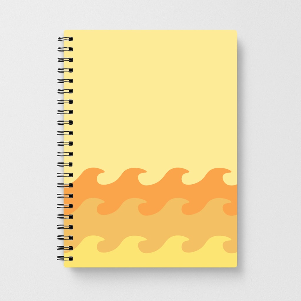 Orange Beach Waves Pattern Notebook