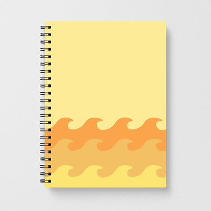 Orange Beach Waves Pattern Notebook