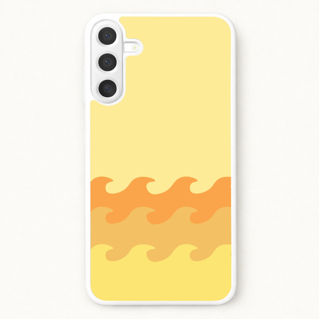 Orange Beach Waves Pattern Phone Case for Galaxy A57