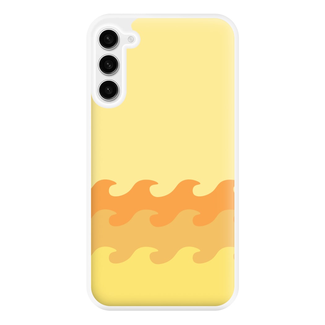 Orange Beach Waves Pattern Phone Case for Galaxy S23FE