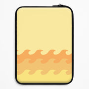 Orange Beach Waves Pattern Laptop Sleeve 1