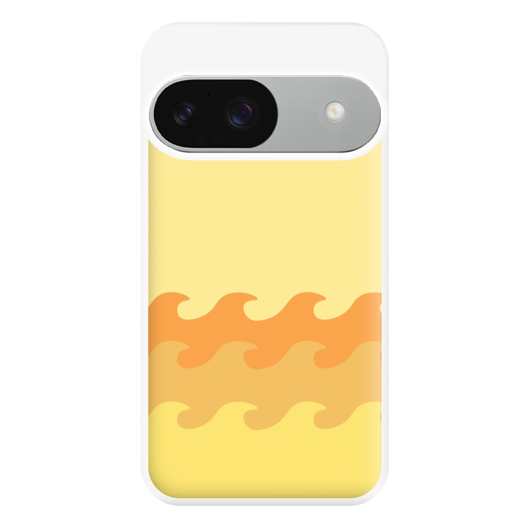 Orange Beach Waves Pattern Phone Case for Google Pixel 9 / 9 Pro