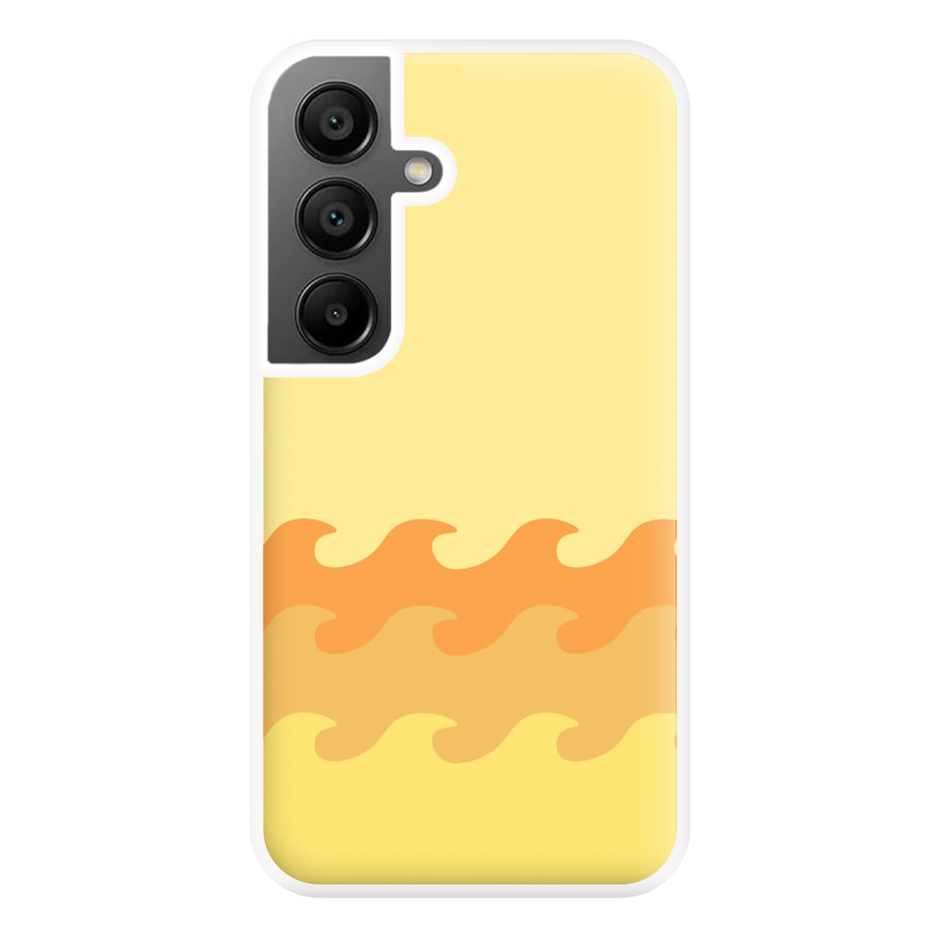 Orange Beach Waves Pattern Phone Case for Galaxy A56