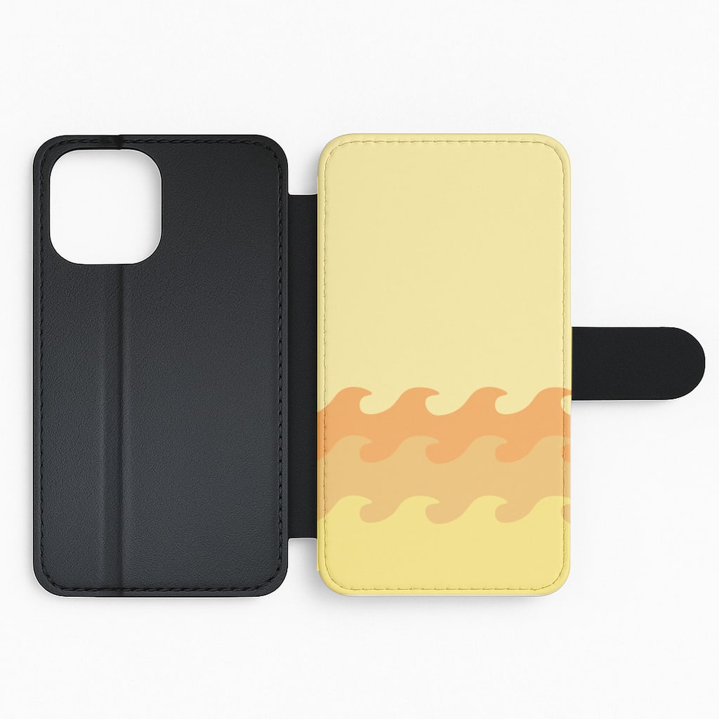 Orange Beach Waves Pattern Flip Phone Case