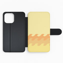 Orange Beach Waves Pattern Flip Phone Case