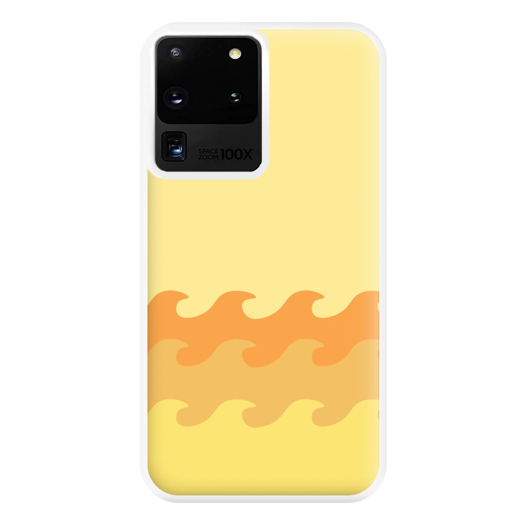 Orange Beach Waves Pattern Phone Case for Galaxy S20 Ultra