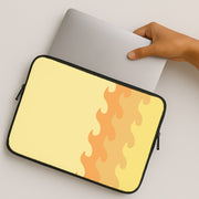 Orange Beach Waves Pattern Laptop Sleeve 2