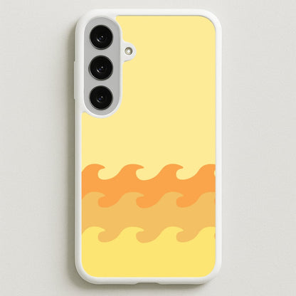Orange Beach Waves Pattern Phone Case for Galaxy S25FE