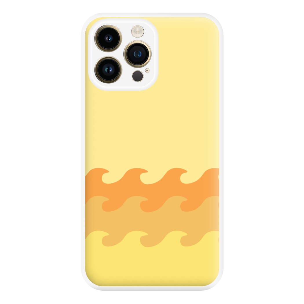 Orange Beach Waves Pattern Phone Case for iPhone 14 Pro Max