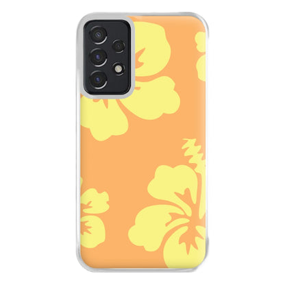 Orange And Yellow Hawaiian Flowers Pattern Phone Case for Galaxy A52 / A52s