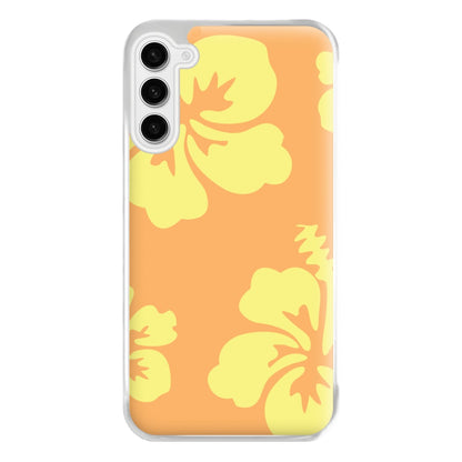 Orange And Yellow Hawaiian Flowers Pattern Phone Case for Galaxy S23FE