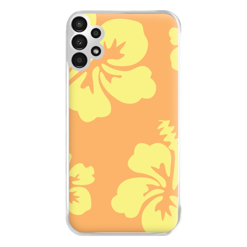 Orange And Yellow Hawaiian Flowers Pattern Phone Case for Galaxy A13