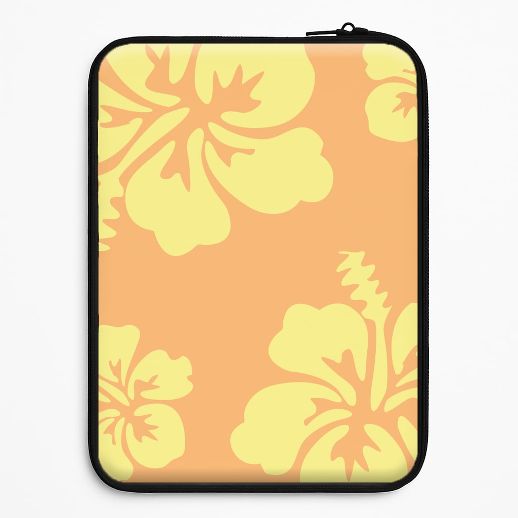 Orange And Yellow Hawaiian Flowers Pattern Laptop Sleeve