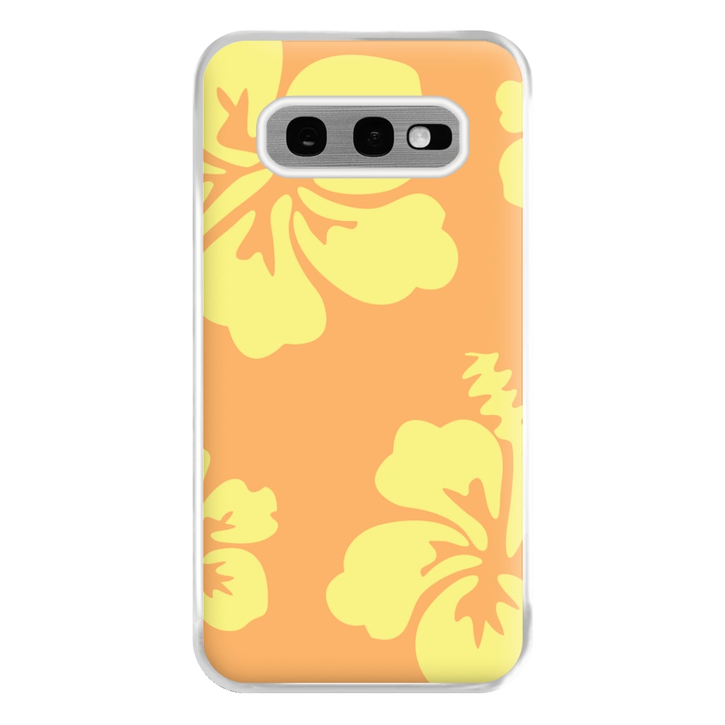 Orange And Yellow Hawaiian Flowers Pattern Phone Case for Galaxy S10e