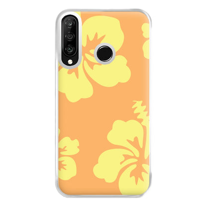 Orange And Yellow Hawaiian Flowers Pattern Phone Case for Huawei P30 Lite