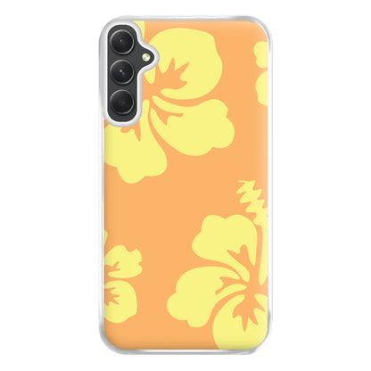 Orange And Yellow Hawaiian Flowers Pattern Phone Case for Galaxy A14