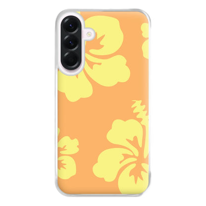 Orange And Yellow Hawaiian Flowers Pattern Phone Case for Galaxy A36