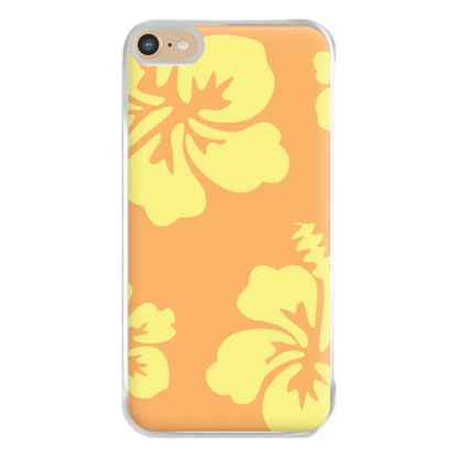 Orange And Yellow Hawaiian Flowers Pattern Phone Case for iPhone 6 Plus / 7 Plus / 8 Plus