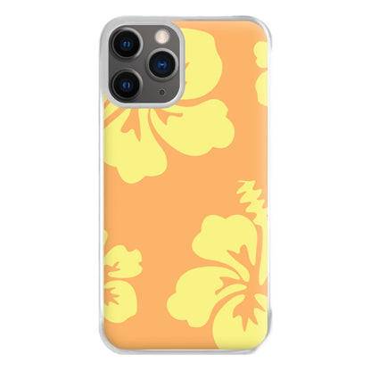 Orange And Yellow Hawaiian Flowers Pattern Phone Case for iPhone 12 Pro Max